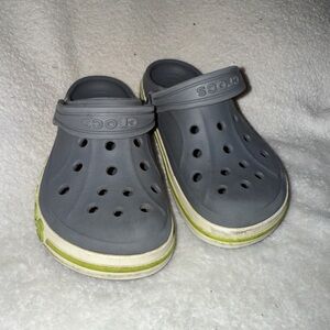 CROCS Kids Classic Clog Shoes | Size 13 | Gray | Green | White |